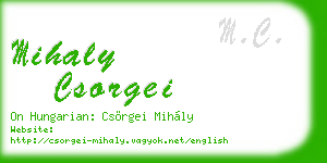 mihaly csorgei business card