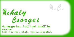 mihaly csorgei business card